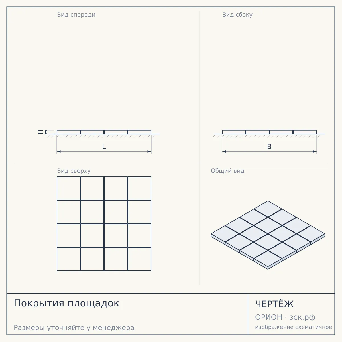 Покрытия площадок — чертёж